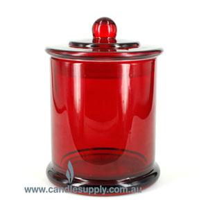 Candela Metro Jars - External Transparent Red - Knob Lid - Large