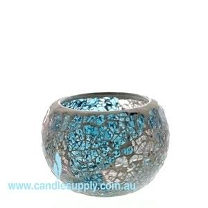 Mosaic - Soft Blue & Pink Crackle - Small