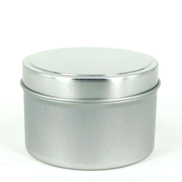 Travel Tins - 6oz - Silver - Seamless with Solid Lid