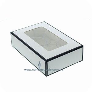 Spa-Cup Boxes - Holds 6 - WHITE/BLACK - PVC Window