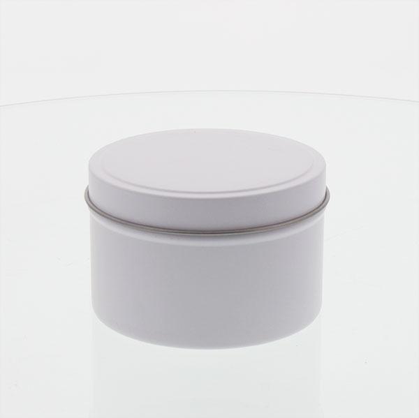 Travel Tins - 4oz - Matt White - Seamless with Solid Lid
