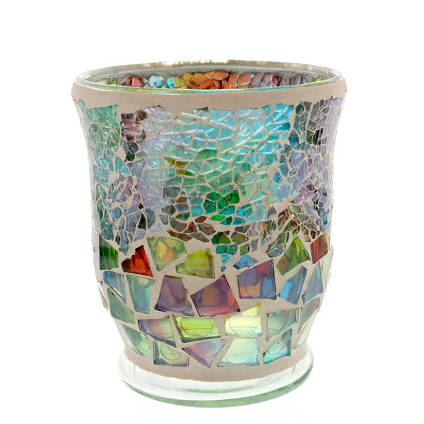 Mosaic - Emerald Green & Pink Kaleidoscope Crackle - Hurricane - Large