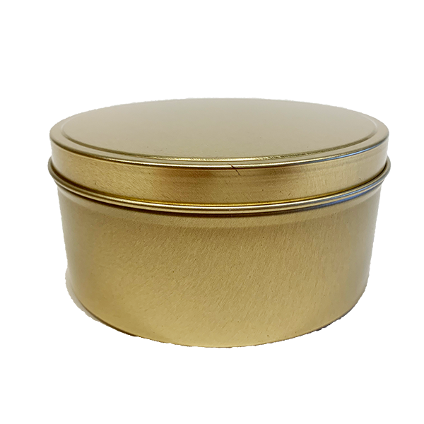 Travel Tins - 12oz - Gold - Seamless with Solid Lid
