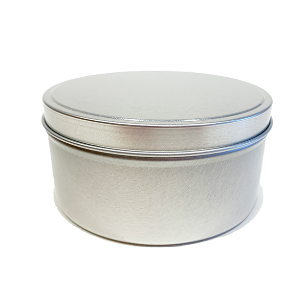 Travel Tins - 12oz - Silver - Seamless with Solid Lid