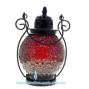 Mosaic - Red Reflections Crackle - Tealight Lanterns