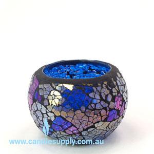 Mosaic - Blue-Silver Crackle - Small