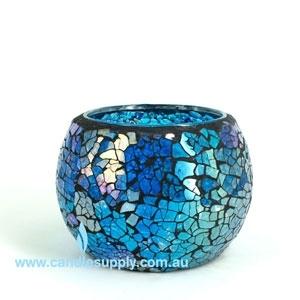 Mosaic - Blue-Silver Crackle - Medium