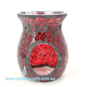 Mosaic - Red Crackle - Tealight Burners
