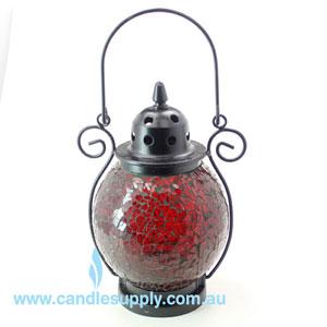 Mosaic - Red Crackle - Tealight Lanterns