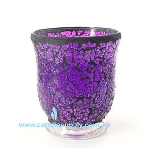 Mosaic - Dark Purple Crackle - Hurricane - Large