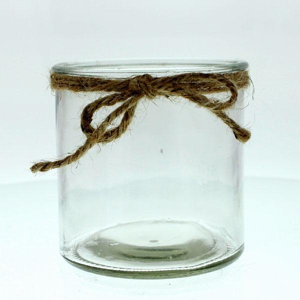 Cylinder - Rustic - Clear Glass with Twine - Large