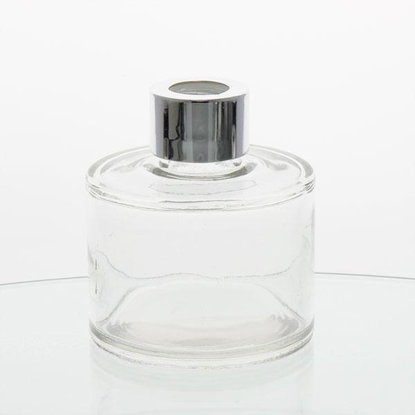Glass Diffuser Bottle - 125ml - Round with Silver Screw Cap