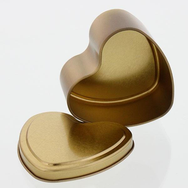 Travel Tins - 6oz Heart Shape - Gold - Seamless with Solid Lid