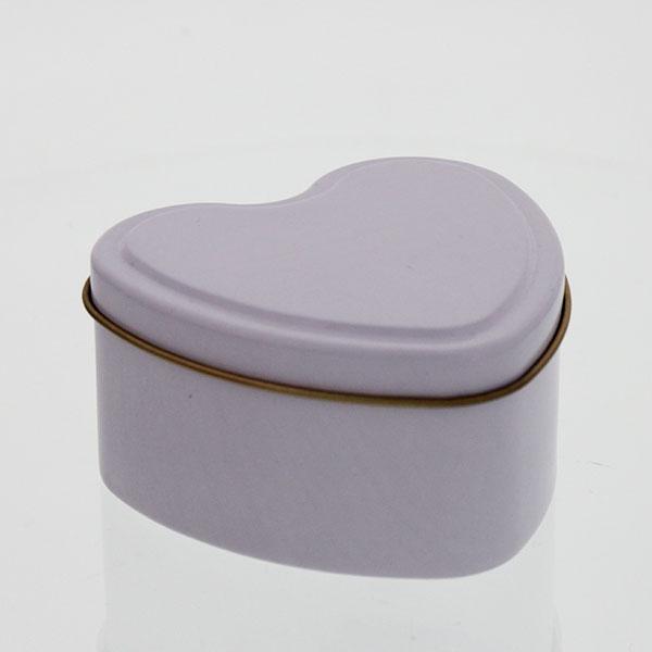 Travel Tins - 6oz Heart Shape - White/Gold - Seamless with Solid Lid