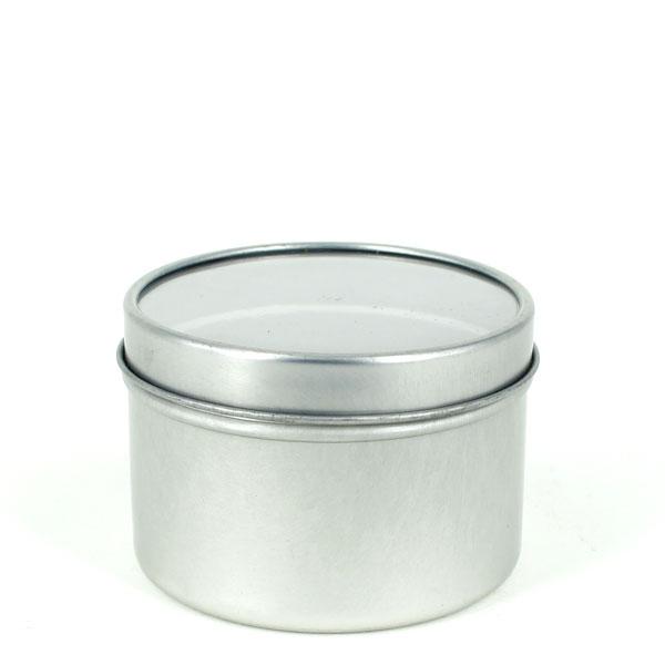 Travel Tins - 2oz - Silver - Seamless with Window Lid