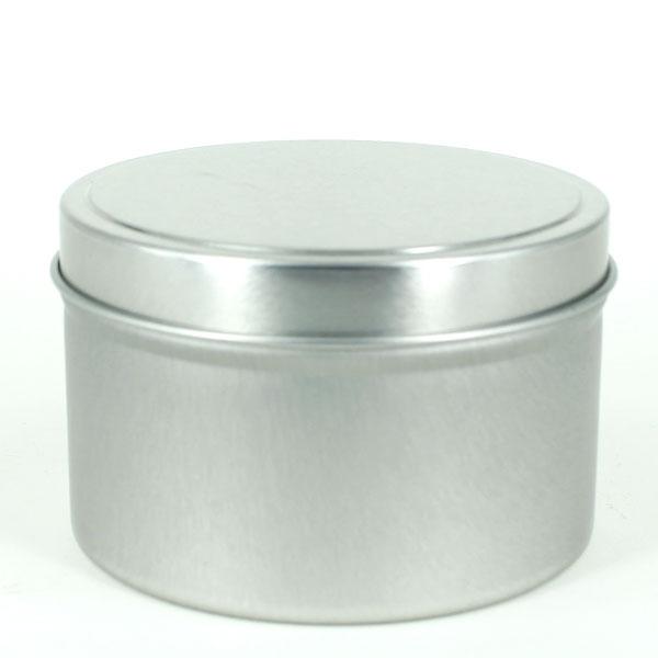 Travel Tins - 8oz - Silver - Seamless with Solid Lid