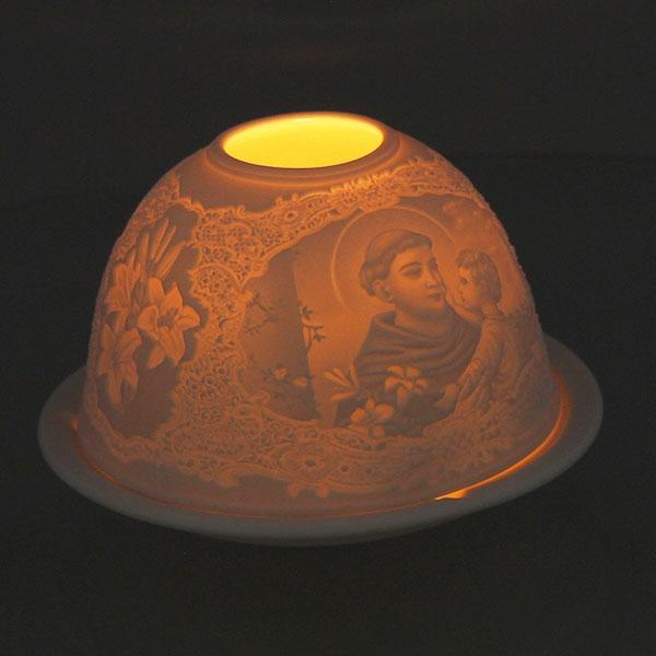 Luminous Saint Anthony - White Porcelain Tealight Holder