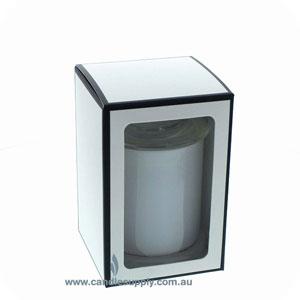 Candela Metro - KNOB Lid - Gift Box - Medium - WHITE/BLACK - WINDOW