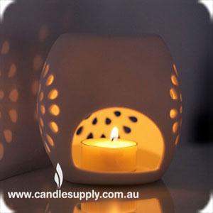 Luminous Starburst - White Porcelain Tealight Burner