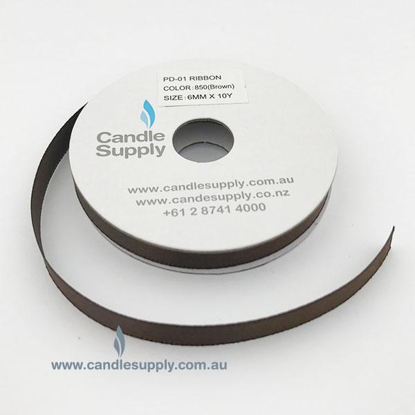 Satin Ribbon Double Faced - 6mm Wide - Brown