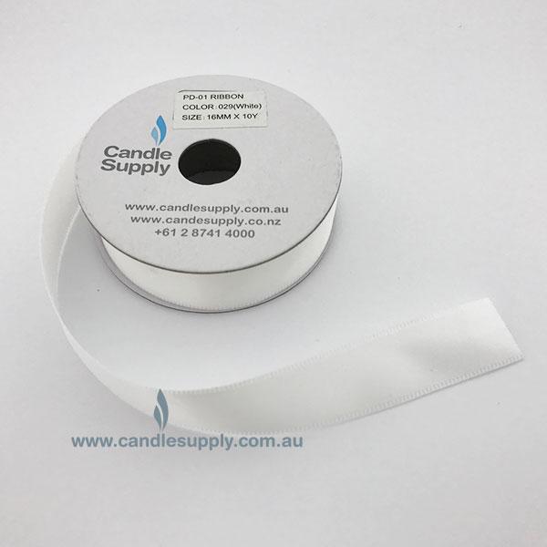 Satin Ribbon Double Faced - 16mm Wide - White