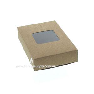 Tealight Boxes Std - Holds 6 - NATURAL - PVC Window