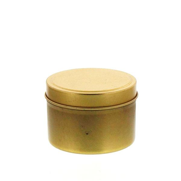 Travel Tins - 4oz - Gold - Seamless with Solid Lid