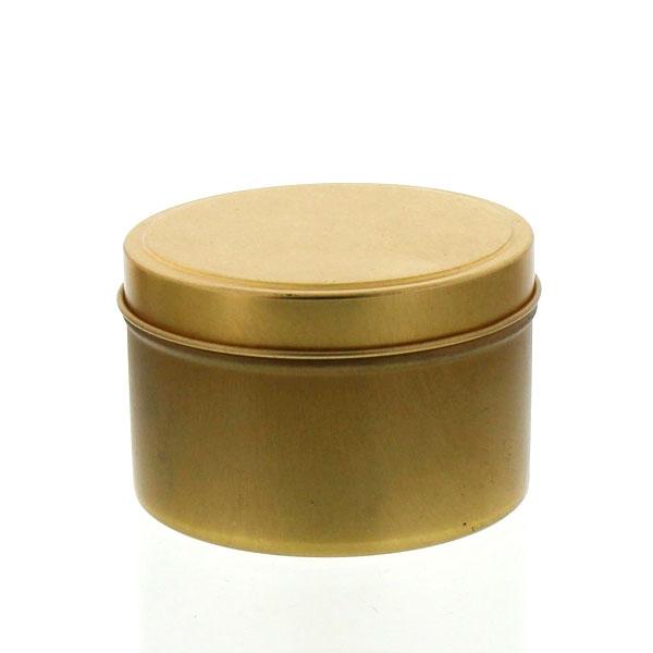 Travel Tins - 8oz - Gold - Seamless with Solid Lid